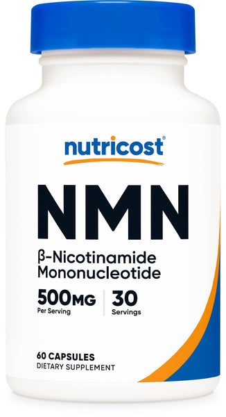 Nutricost NMN (Nicotinamide Mononucleotide) 500mg, 60 Capsules - Vegetarian Friendly, 30 Servings, Gluten Free, GMO Free