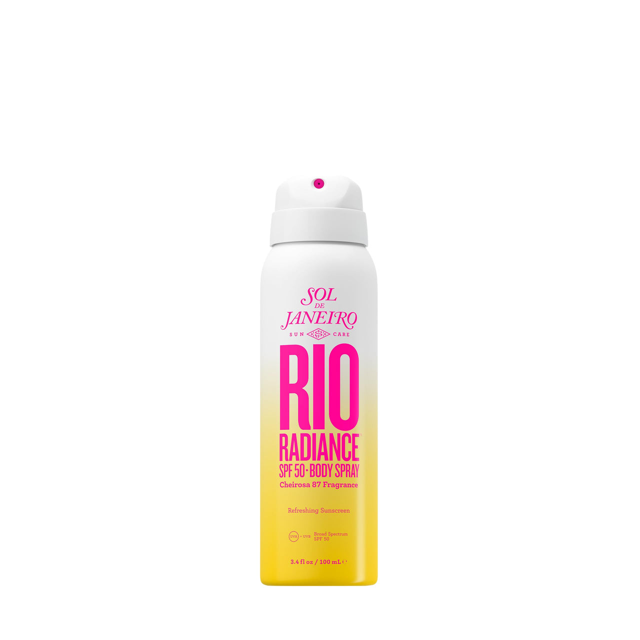 SOL DE JANEIRO Rio Radiance SPF 50 Body Spray Broad Spectrum | Spray Sunscreen for Body | Niacinamide and Antioxidants | Sheer Coverage | UV Protection | Travel Size Sunscreen | 3.4 fl oz
