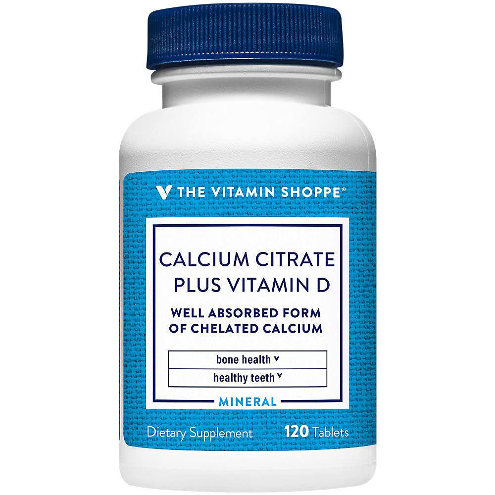 Calcium Citrate with 400IU Vitamin D – Mineral Essential for Healthy Bones & Teeth – 100% Daily Value of Well Absorbed Form of Chelated Calcium, Vitamin D (as Ergocalciferol (120 Tablets)