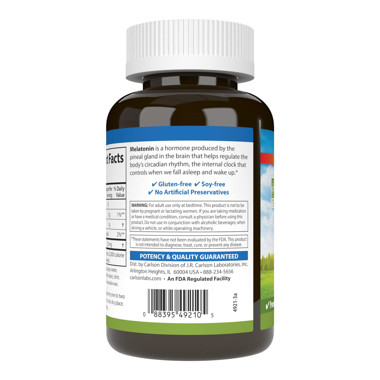 Carlson - Melatonin Gummies, 2.5 mg, Healthy Sleep, Promotes Relaxation, Natural Strawberry Flavor, 100 Gummies