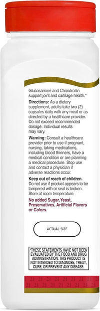 Thumbnail for 21st Century Glucosamine/Chondroitin, Original Strength, 200 Easy to Swallow Capsules