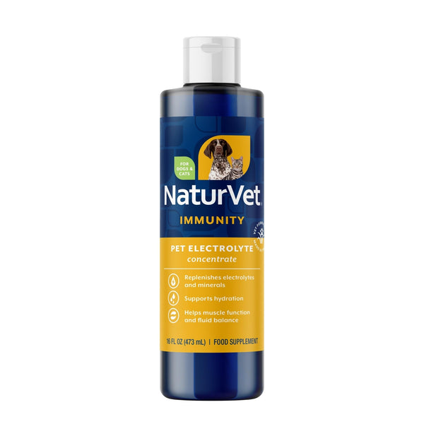 NaturVet Pet Electrolyte Concentrate for Dogs and Cats, 16 oz Liquid Concentrate, Made in The USA with Globally Source Ingredients