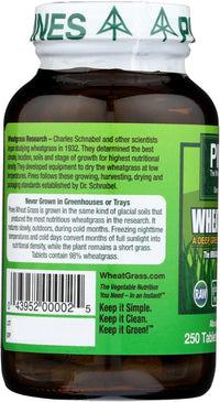 Thumbnail for Pines International Wheat Grass - Green Superfood - Non GMO - 500 Milligram - 250 Tablets