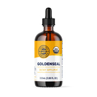 Thumbnail for Vimergy USDA Organic Goldenseal Supplement – 57 2mL (2 Droppers or 48-54 Drops) Servings (200mg Extract Per Serving). Vegan, Alcohol-Free Golden Seal herb Drops Great for Tea (115 mL)