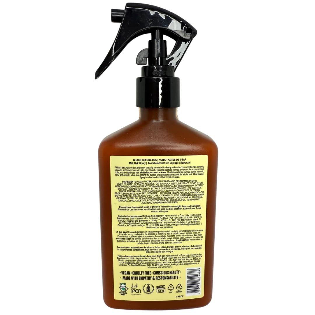 Lola From Rio Rapunzel Hair Care Set: Growth Tonic, Rejuvenating Shampoo, and Milk Spray for Strong, Healthy, Voluminous Hair - 8.45 Fl Oz Each