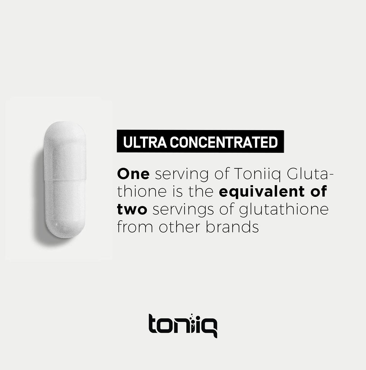 Toniiq Ultra High Strength Glutathione Capsules - 1000Mg Concentrated Formula - 98%+ Highly Purified And Bioavailable - Non-Gmo Fermentation - 120 Capsules Reduced Glutathione Supplement