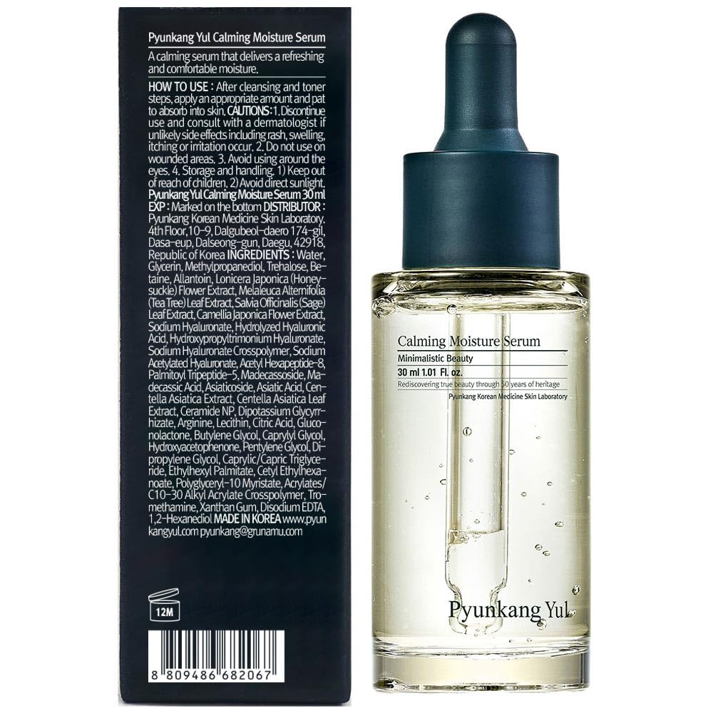 Pyunkang Yul Calming Moisture Serum for Strong Daily Moisturizing Power, Skin Revival & Soothing Care with Centella Asiatica, Tea Tree, 5 Hyaluronic Acids, Ceramide |