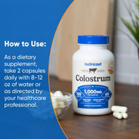 Thumbnail for Nutricost Colostrum 1000mg, 120 Capsules - Gluten Free & GMO Free, 60 Servings
