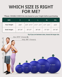 Thumbnail for Trideer Yoga Ball for Exercise, Pregnancy & Birthing, 5 Sizes Exercise Ball for Physical Therapy, Stability, Fitness, Quick Pump Included