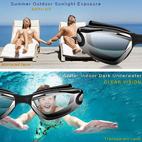 Thumbnail for Hurdilen Swim Goggles Swimming Goggles No Leaking with Nose Clip, Earplugs, Swim Cap and Case for Men Women