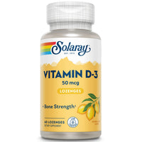 Thumbnail for SOLARAY Vitamin D3 2000IU Supplement for Men & Women - Vitamin D as Cholecalciferol, VIT D3 50 mcg for Adults, Bone Strength Support, Natural Lemon Flavor - 60 Lozenges