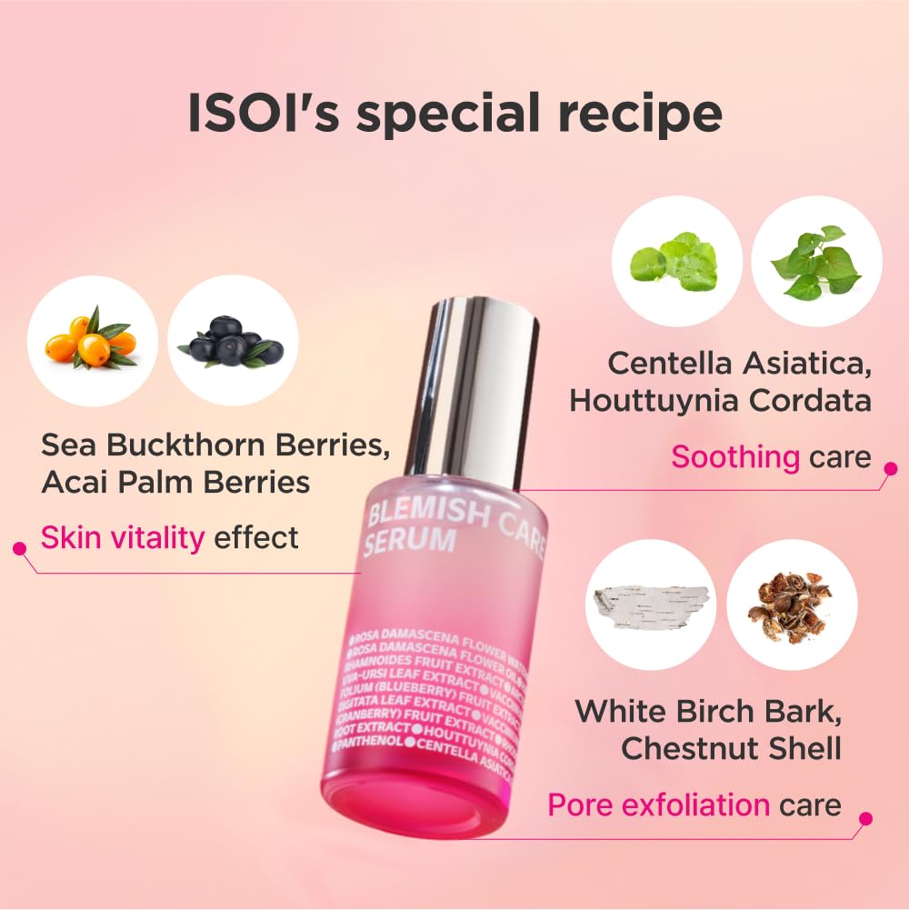 ISOI Blemish Care Up Serum, Vegan Hydrating Serum for Smooth & Glass Skin Effect, Skin Barrier & Moisture Balance, Korean Skin Care (1.18 fl. oz, 35ml)