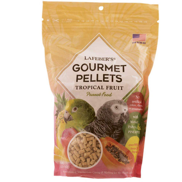 LAFEBER'S Tropical Fruit Gourmet Pellets Pet Bird Food, No Added Sugar, Made with Non-GMO and Human-Grade Ingredients, for Parrots, 1.25 lb
