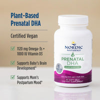 Thumbnail for Nordic Naturals Vegan Prenatal DHA, Unflavored - 60 Soft Gels - 500 mg Plant-Based DHA - Supports Brain Development in Babies & Healthy Pregnancy - Non-GMO - 30 Servings