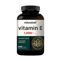 Thumbnail for NatureBell Vitamin E 1,000 IU Per Serving - 300 Softgels - Antioxidant Supplement for Skin, Heart & Brain Health Support - High Bioavailability* - Gluten-Free & Non-GMO