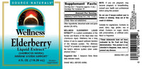 Thumbnail for Source Naturals Wellness Elderberry Liquid Extract, for Immune System Support* - Sambucus nigra - 4 Fluid oz