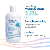 Thumbnail for Seaweed Bath Co. Bubbling Muscle Soak, Tea Tree Lavender Scent, 12 Ounce, Sustainably Harvested Seaweed, French Sea Clay, Arnica