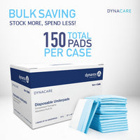 Thumbnail for Dynarex Disposable Underpads, Medical-Grade Incontinence Bed Pads to Protect Sheets, Mattresses, and Furniture, 23”x36” (60g), 1 Case of 150 Underpads (3 Boxes of 50)