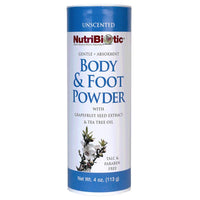 Thumbnail for NutriBiotic – Body & Foot Powder, Unscented, 4 Oz | with Grapefruit Seed Extract & Tea Tree Oil | Vegan & Non-GMO | Talc, Paraben & Gluten Free | Gentle & Absorbent