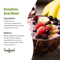 Thumbnail for Sunfood Superfoods Organic Acai Powder - Acai Powder Organic, Acai Powder for Smoothie Bowles, Dried Acai Berry Mix with Antioxidants & Vitamin C, 100% Pure, USDA Organic, Non GMO - 4 Oz Bag