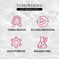 Thumbnail for TOSOWOONG Anti-Wrinkle Patch with Hydrolyzed Collagen, Forehead & Eye & Smile Line Wrinkle Patches, Anti-Wrinkle Tape, K-Beauty Overnight Under Eye Patches, Korean Skincare, 5ea (10patches X 5)