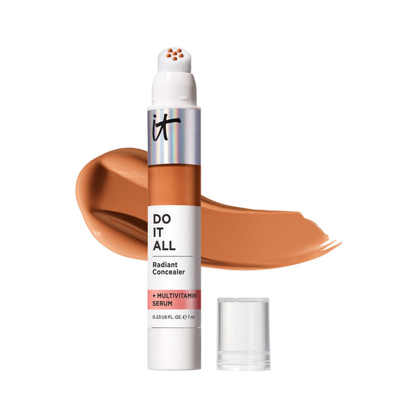 IT Cosmetics Do It All Radiant Concealer ­­– Makeup Concealer – Hydrate & Brighten – Creaseless Medium Coverage & Radiant Finish ­­– Niacinamide & Hyaluronic Acid - Tan Rich Cool, 0.2 Fl Oz