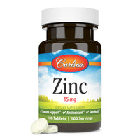 Thumbnail for Carlson - Zinc, 15 mg, Zinc Supplement, Zinc Gluconate, Immune Support & Skin Health, Zinc Tablets, Antioxidant, Zinc Capsules, 100 Tablets