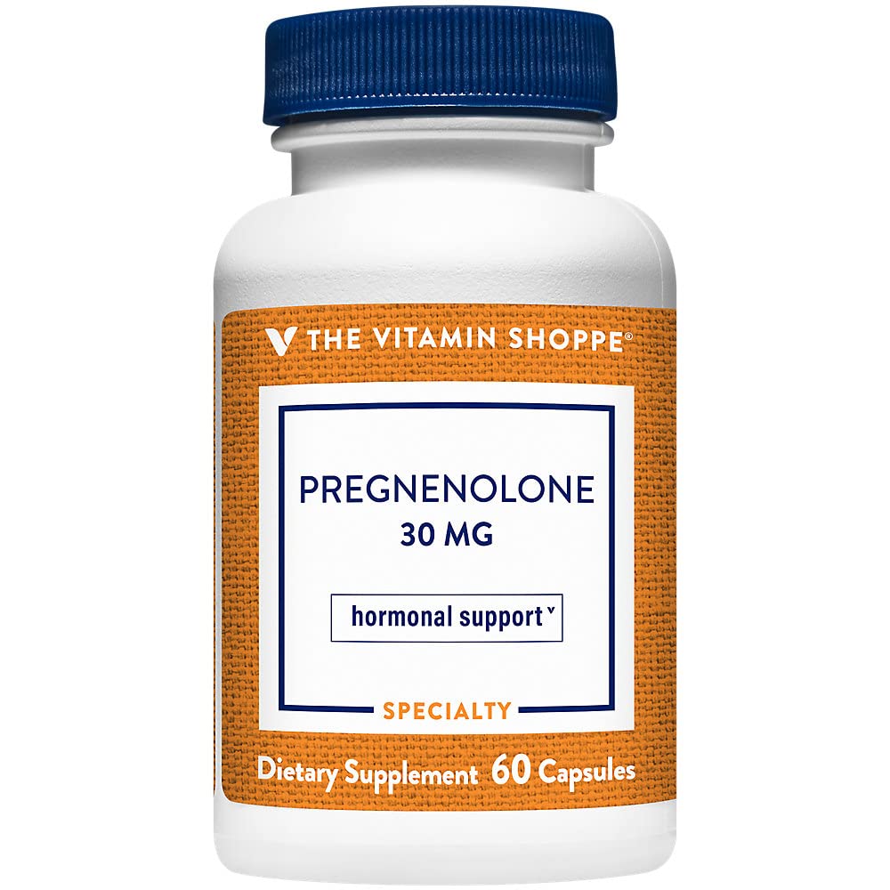 The Vitamin Shoppe Pregnenolone 30MG, Hormonal Support, Supplement for Hormone Balance, Menopausal Support (60 Capsules)