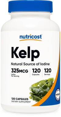 Thumbnail for Nutricost Kelp Capsules, 325mcg of Iodine, 120 Capsules, Vegetarian, Non-GMO & Gluten Free