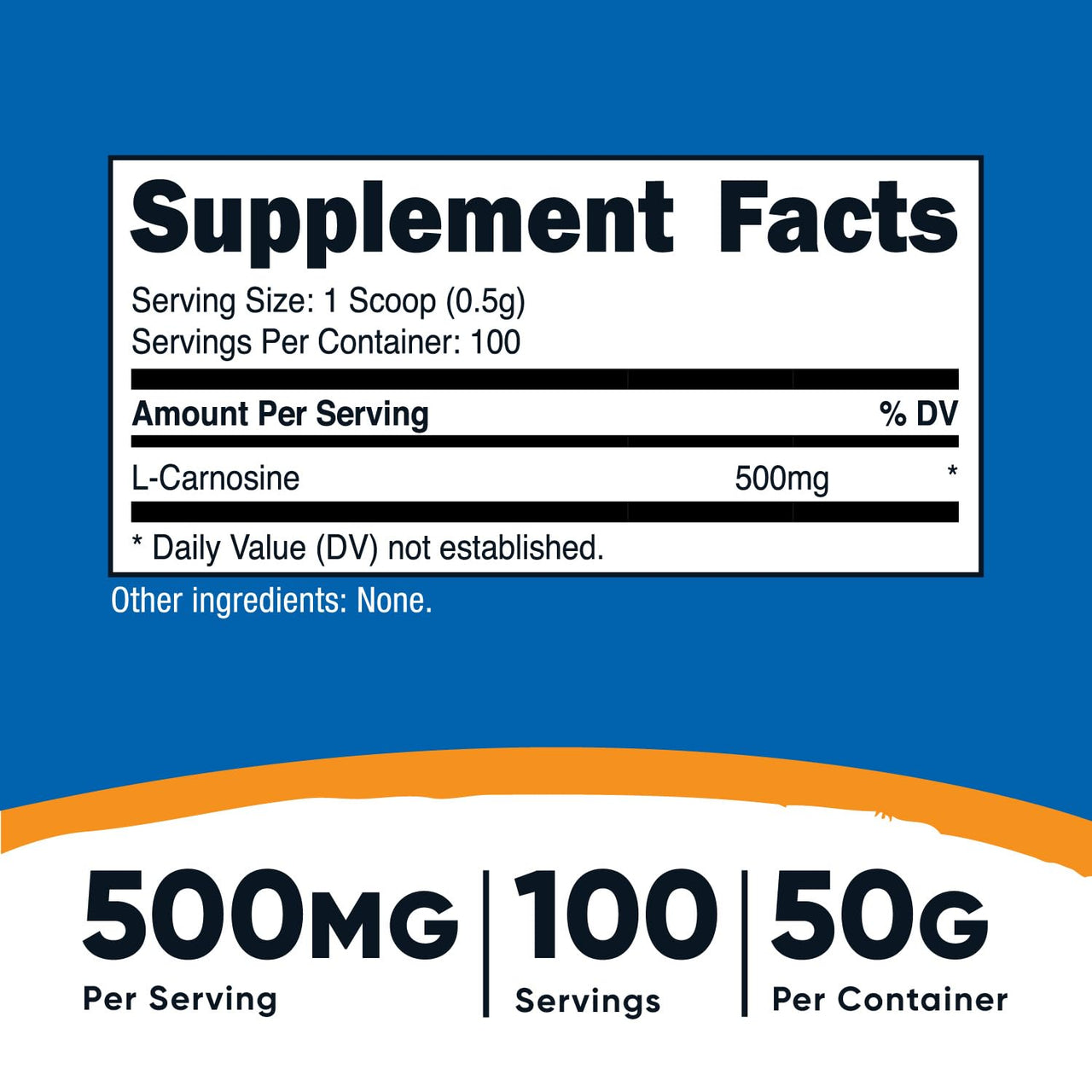 Nutricost L-Carnosine Powder 50 Grams (100 Servings) - Non-GMO