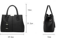 Thumbnail for Covelin Women's Top-handle Cross Body Handbag Middle Size Purse Durable Leather Tote Bag Black