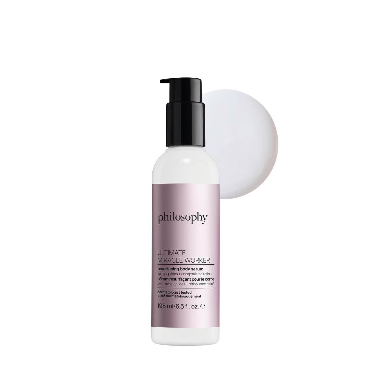 philosophy ultimate miracle worker resurfacing body serum - with retinol, hyaluronic acid & peptides - clinically proven to immediately double skin's moisture and reduce crepiness - 6.5 fl oz