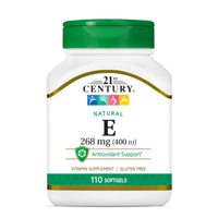 Thumbnail for 21st Century E 400 I.U. Natural (D-Alpha) Softgels, 110-Count