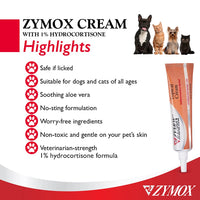 Thumbnail for Zymox Veterinarian Strength Topical Cream with 1% Hydrocortisone for Dogs and Cats, 1oz