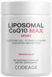 Thumbnail for Codeage Liposomal CoQ10 Max Supplement - 250 mg Coenzyme Q10 with Vitamin E Isomers Tocopherols - 2-Month Supply - 1 Capsule Per Serving - Liposomal Delivery - Non-GMO, Gluten-Free - 60 Capsules