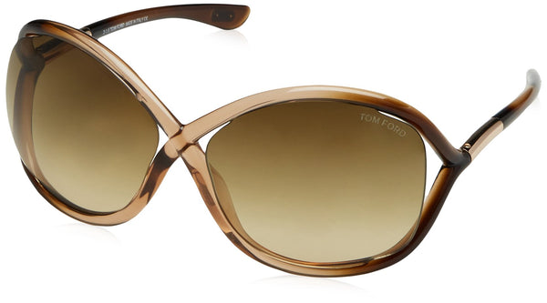 Tom Ford Authentic Sunglasses: Whitney TF9, Shiny Transparent Rose / Gradient Brown Lenses, 64/14/110