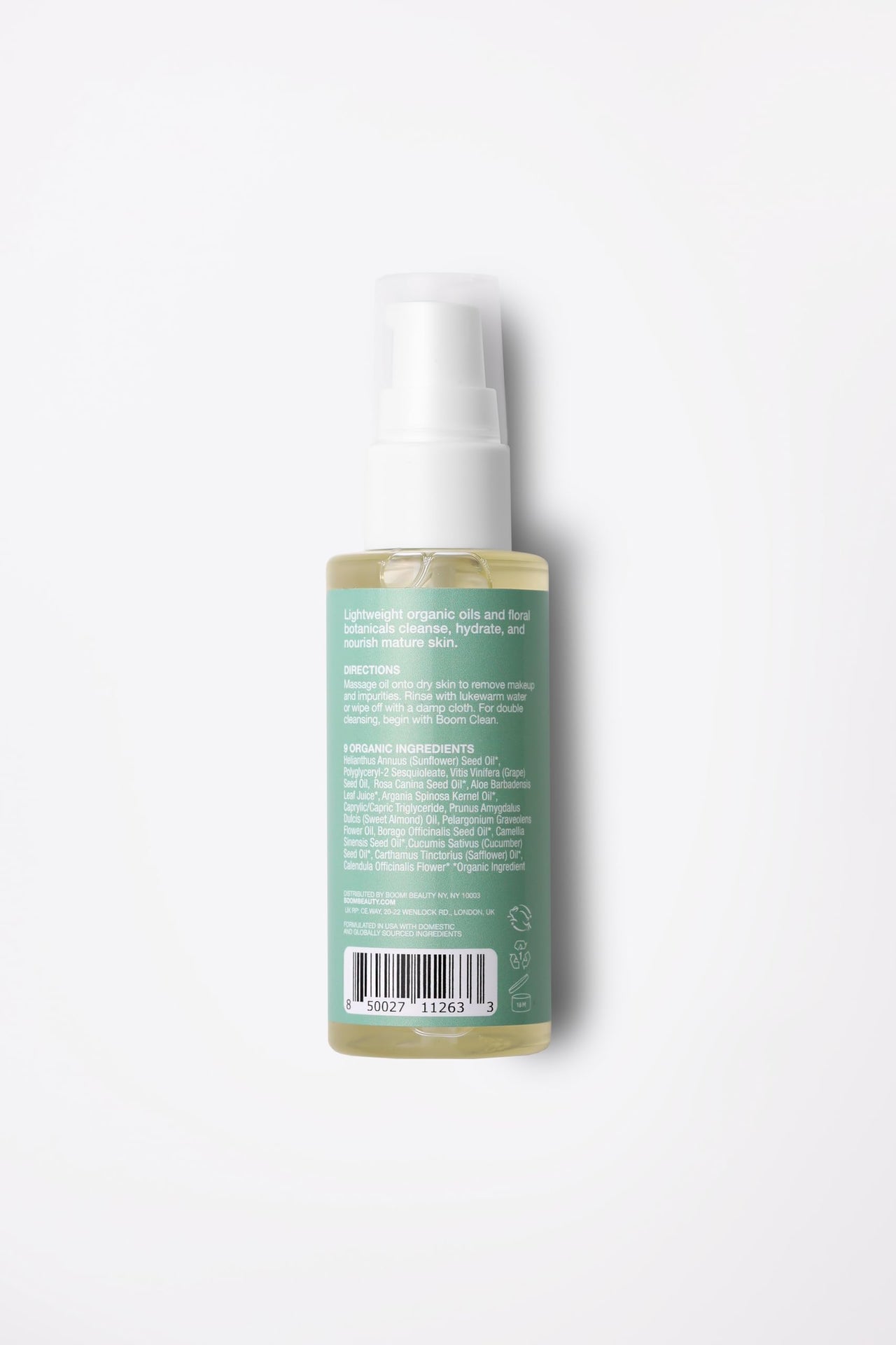BOOM! BEAUTY - Rosehip Cleansing Oil Gentle Makeup Remover - Oil Cleanser for Sensitive Skin Double Cleansing - Dermatologist Tested Face Cleanser with 14 Botanical Complex pH Balanced - 1.8 fl oz