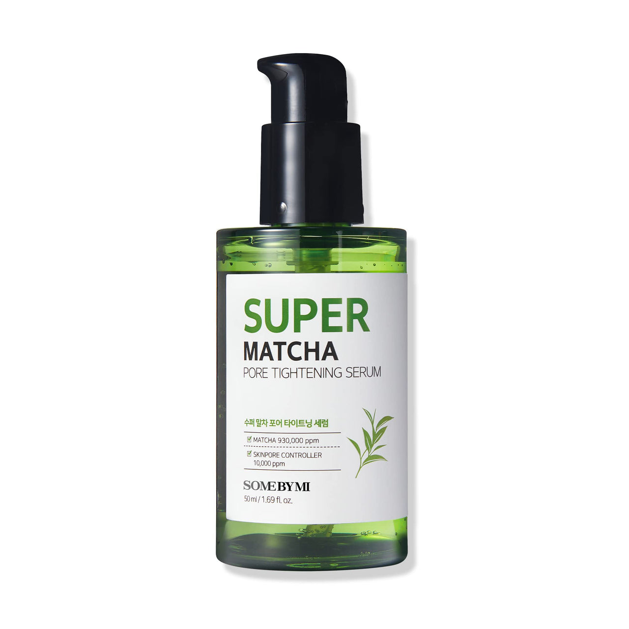 SOME BY MI Super Matcha Pore Tightening Serum - 1.69Oz, 50ml - Made from Match Water for Sensitive Skin - Skin Moisturizing and Purifying Effect - Blackheads, Sebum and Pore Care - Korean Skin Care