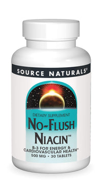 Thumbnail for Source Naturals No-Flush Niacin, B-3 for Energy & Cardiovascular Health* 500 mg - 30 Tablets