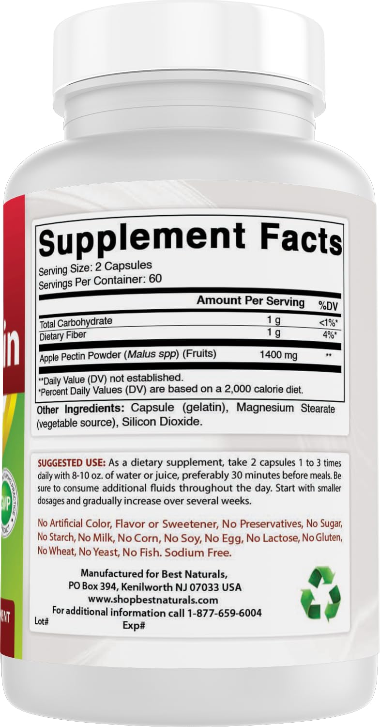 Best Naturals Apple Pectin 700 mg 120 Capsules