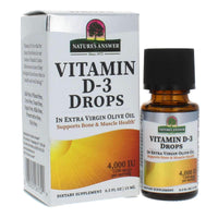 Thumbnail for Nature's Answer Vitamin D-3 Drops 4000 IU 0.5 Fluid Ounce | Natural Immune Booster | Promotes Muscle and Bone Function | Supports Cardiovascular Health