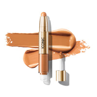 Thumbnail for ICONIC LONDON Radiant Concealer & Brightening Duo | Creamy Liquid + Brightening Crayon Dual Ended Concealer, Cruelty Free, Vegan Makeup (Warm Tan) 0.08 oz
