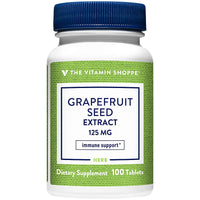 Thumbnail for The Vitamin Shoppe Grapefruit Seed Extract 125MG, Antioxidant Herbal Supplement for Travelers Immune Support with Seeds & Pulp of Fresh Grapefruit, Contains Citricidal Brand (100 Tablets)
