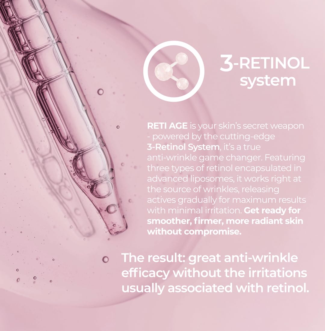 Sesderma RETI AGE Anti-Aging Serum | Retinol | First Signs of Aging | Anti-Wrinkle | Hydration | Firmness | Liposomal Serum, 1.0 fl oz