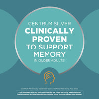 Thumbnail for Centrum Silver Multivitamin for Adults 50 Plus, Multivitamin/Multimineral Supplement with Vitamin D3, B Vitamins, Calcium and Antioxidants, Gluten Free, Non-GMO Ingredients - 80 Count