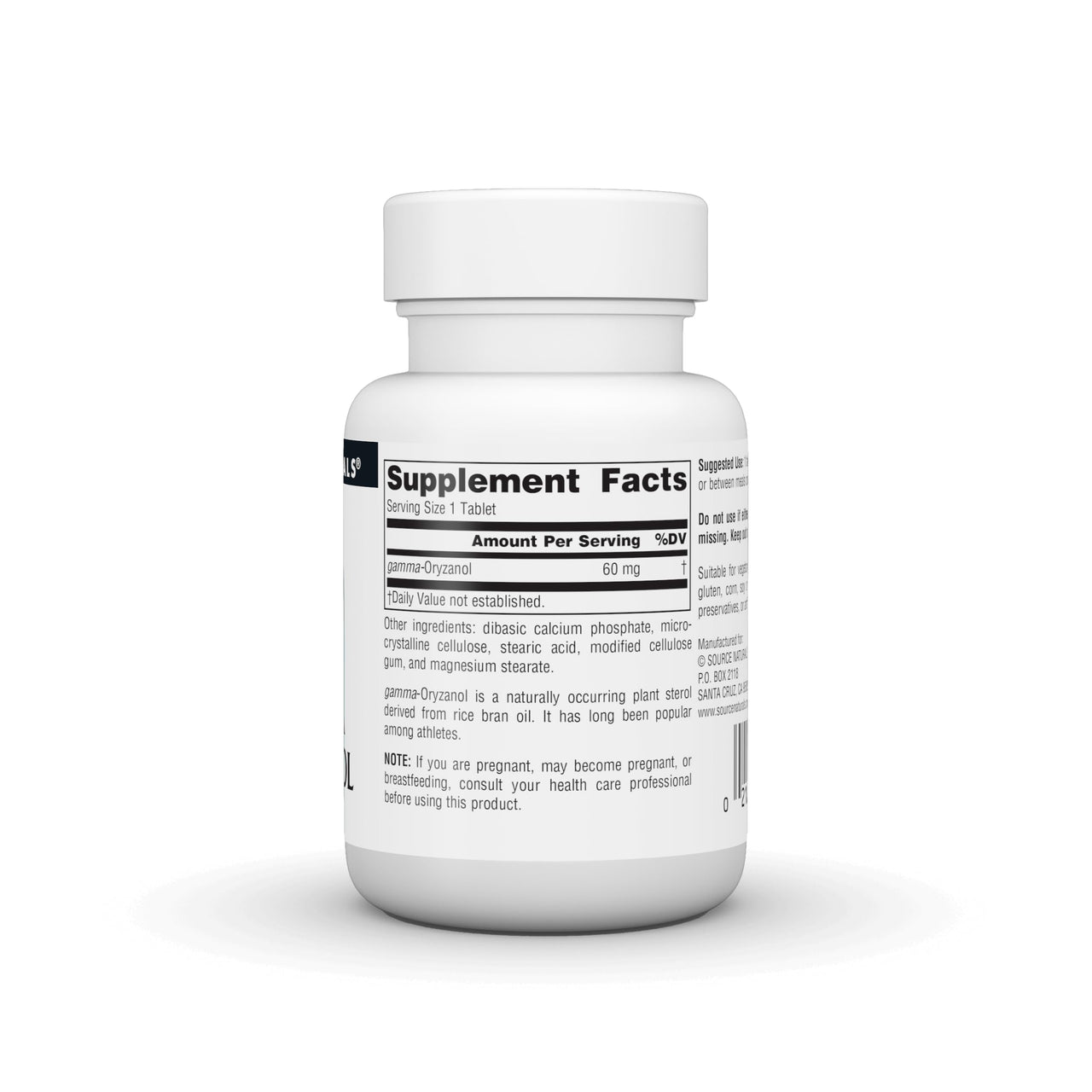 Source Naturals Gamma Oryzanol 60 mg - Athletic Series Dietary Supplement - 100 Tablets