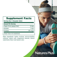 Thumbnail for NaturesPlus Papaya Enzyme - 180 Chewable Tablets - Digestive Aid Supplement with Amylase & Protease - Helps Reduce Gas, Bloating, Stomach Upset & Discomfort - Vegan, Gluten Free - 180 Servings