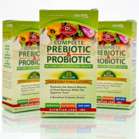 Thumbnail for Olympian Labs Complete Prebiotic and Probiotic Supplement - 25 Billion Live Shelf Stable Cultures - 30 Vegetarian Capsules, Helps Restore the Natural Balance Within the Digestive Tract.