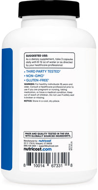 Thumbnail for Nutricost Nitric Oxide Booster 2250mg, 180 Capsules - 750mg Per Casule, 60 Servings - Gluten Free and Non-GMO