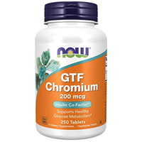 Thumbnail for NOW Foods Supplements, GTF (Glucose Tolerance Factor) Chromium 200 mcg, Insulin Co-Factor*, 250 Tablets